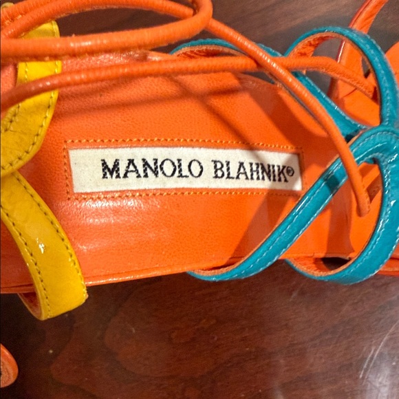 Manolo Blahnik Multicolor Strappy Heels - Picture 8 of 9